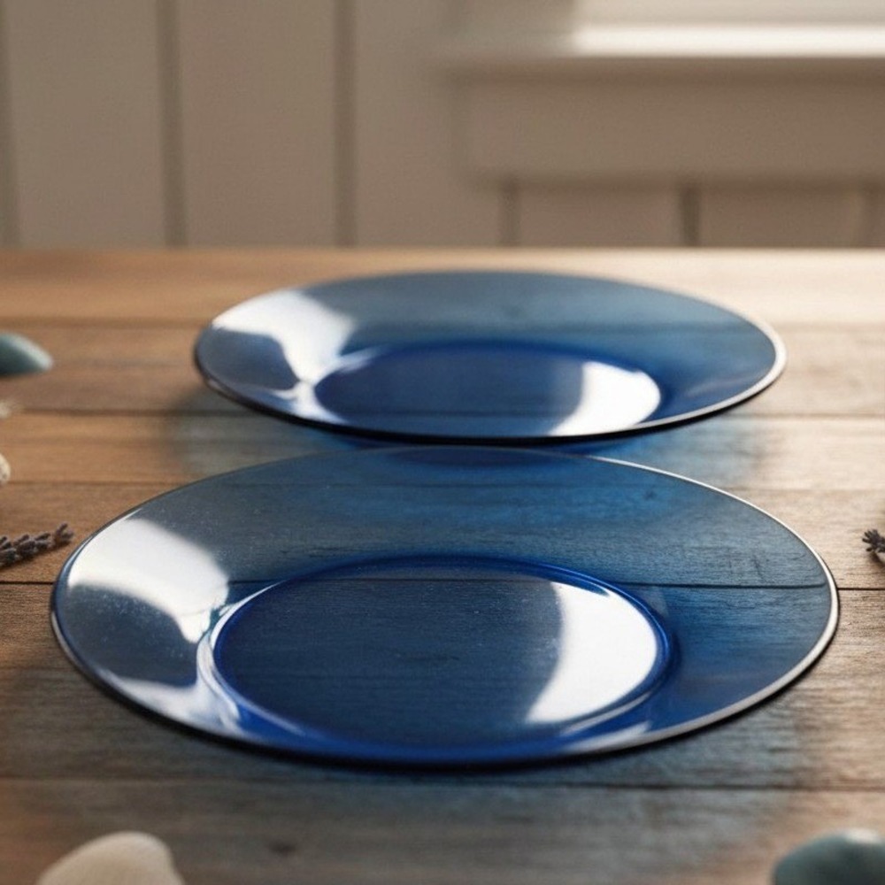 Mainstays Set of 2 COBALT BLUE 10" Dinner Plates